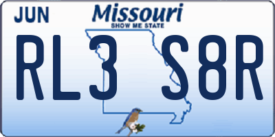 MO license plate RL3S8R