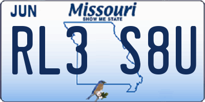 MO license plate RL3S8U