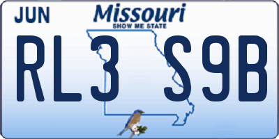 MO license plate RL3S9B
