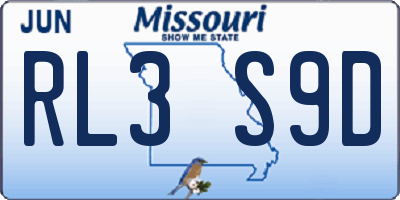 MO license plate RL3S9D