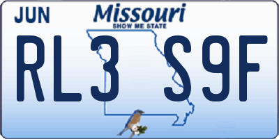 MO license plate RL3S9F