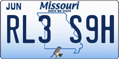 MO license plate RL3S9H