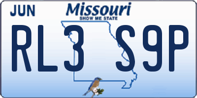 MO license plate RL3S9P