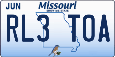 MO license plate RL3T0A