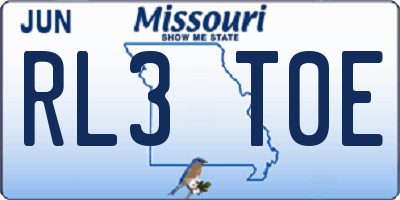 MO license plate RL3T0E