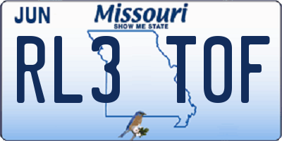 MO license plate RL3T0F