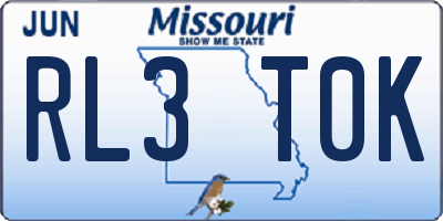 MO license plate RL3T0K