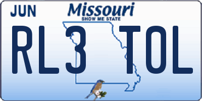 MO license plate RL3T0L