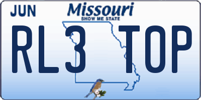 MO license plate RL3T0P
