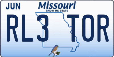 MO license plate RL3T0R