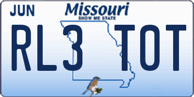 MO license plate RL3T0T