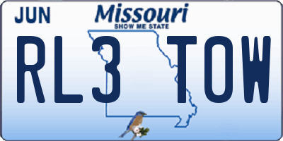 MO license plate RL3T0W
