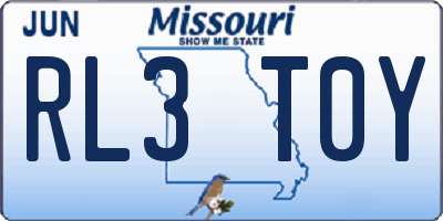 MO license plate RL3T0Y