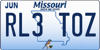MO license plate RL3T0Z