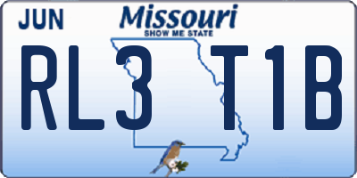 MO license plate RL3T1B