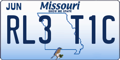 MO license plate RL3T1C