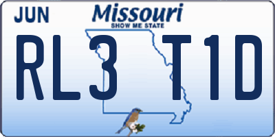 MO license plate RL3T1D