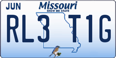 MO license plate RL3T1G