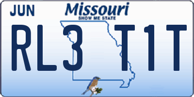 MO license plate RL3T1T