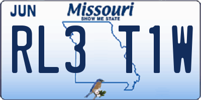 MO license plate RL3T1W