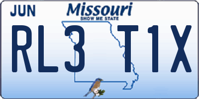 MO license plate RL3T1X