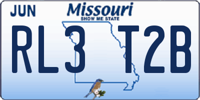 MO license plate RL3T2B