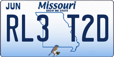 MO license plate RL3T2D