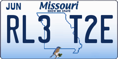 MO license plate RL3T2E