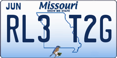 MO license plate RL3T2G