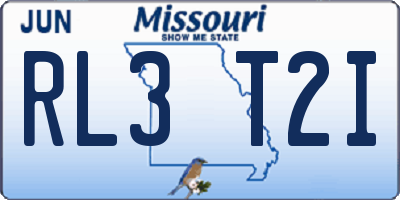 MO license plate RL3T2I