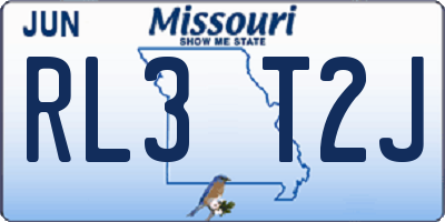 MO license plate RL3T2J