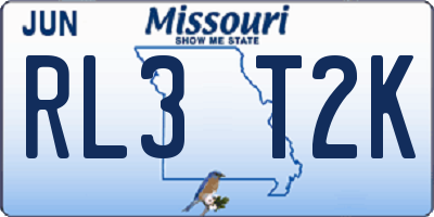 MO license plate RL3T2K