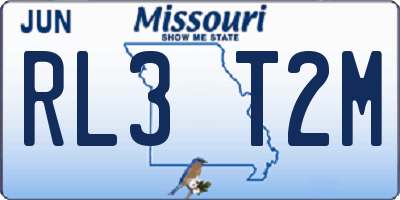MO license plate RL3T2M