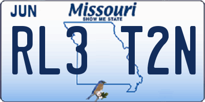 MO license plate RL3T2N