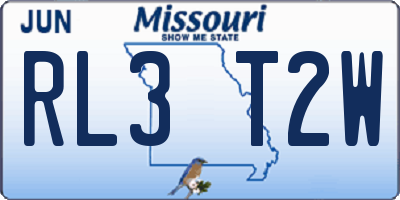 MO license plate RL3T2W