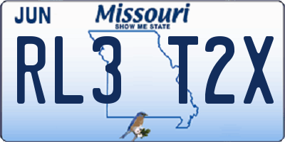 MO license plate RL3T2X
