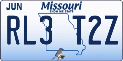 MO license plate RL3T2Z
