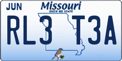 MO license plate RL3T3A