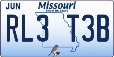 MO license plate RL3T3B