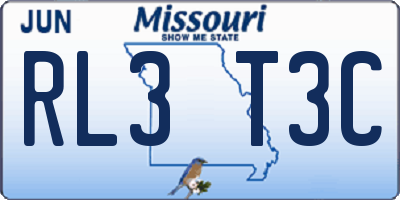 MO license plate RL3T3C