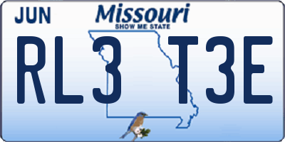 MO license plate RL3T3E