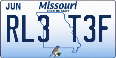 MO license plate RL3T3F
