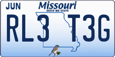 MO license plate RL3T3G