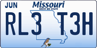 MO license plate RL3T3H