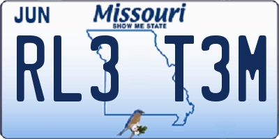 MO license plate RL3T3M