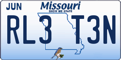MO license plate RL3T3N
