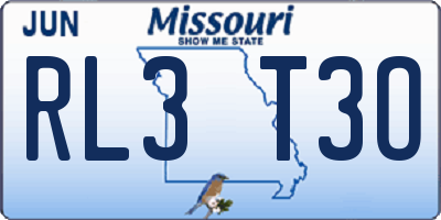 MO license plate RL3T3O