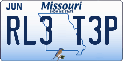 MO license plate RL3T3P