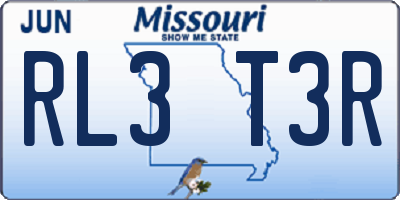 MO license plate RL3T3R