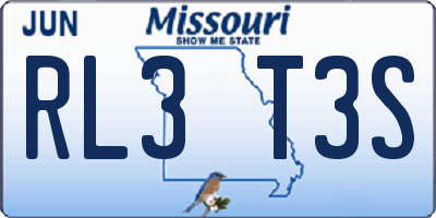 MO license plate RL3T3S